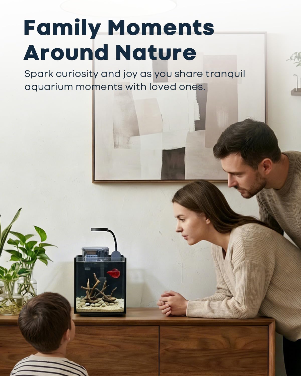 1.25 Gallon Fish Tank Small Glass Aquarium Kit Starter Set Dark - 1 Gallon - image 4