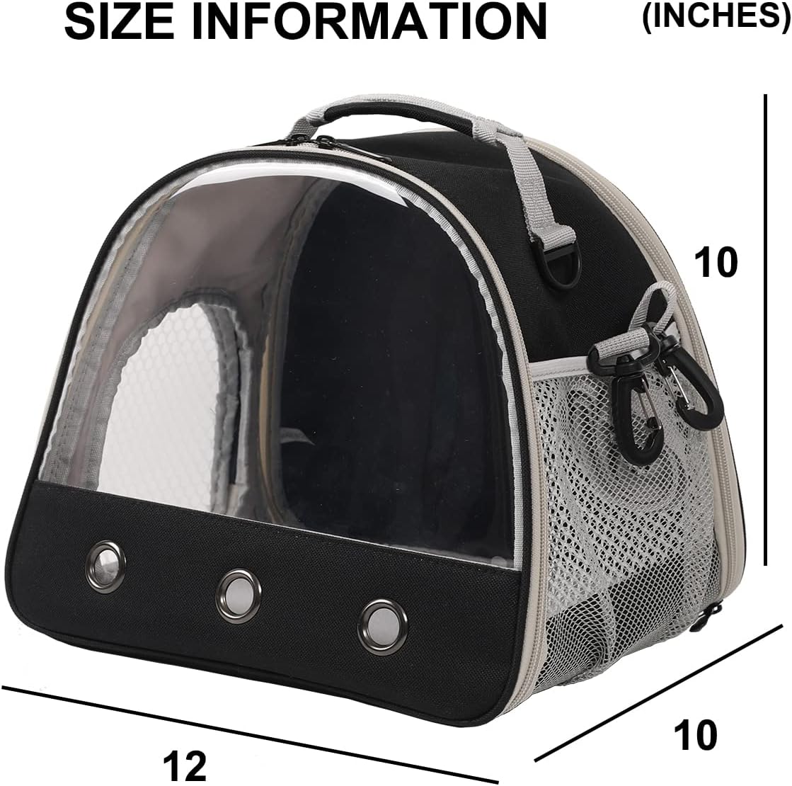 Bearded Dragon Travel Backpack with Harness and Leash Set - Black / Carrier+LSH Grey - image 3