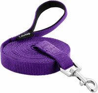 Long Line Dog Training Leash with Padded Handle - 20ft / Purple