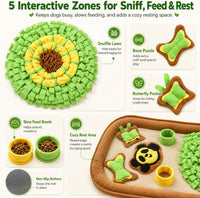 HOPET Snuffle Mat for Dogs Large Breed - 35*20 A-Green Flower Trap - image 3