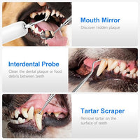 Electric Dog Plaque & Tartar Remover - Pet Teeth Cleaning Kit with LED Light, 5 Adjustable Modes, Safe and Low Noise – Easy Home Dental Care for Dogs and Cats
