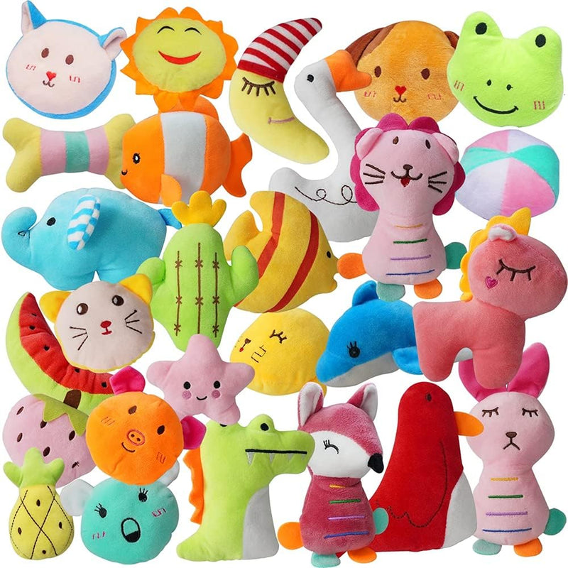 27 Pack Puppy Squeaky Toy Cute Bulk Plush for Small Dogs – Essentials for Dogs