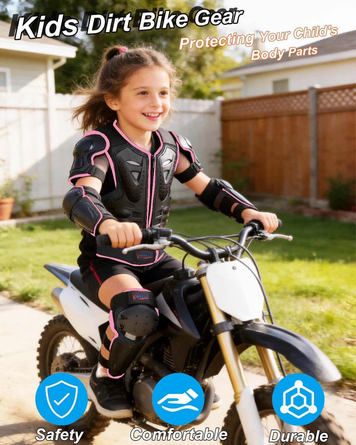 DBaoXiaoMu kids dirt bike gear armor vest suit with chest, back, knee and elbow protection - view 9