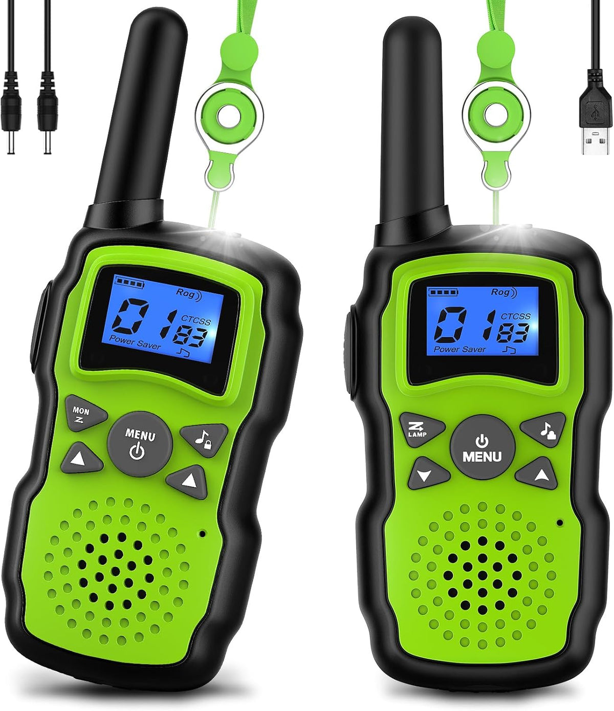 Wishouse Walkie Talkies for Kids Rechargeable with USB Charger - Green Green
