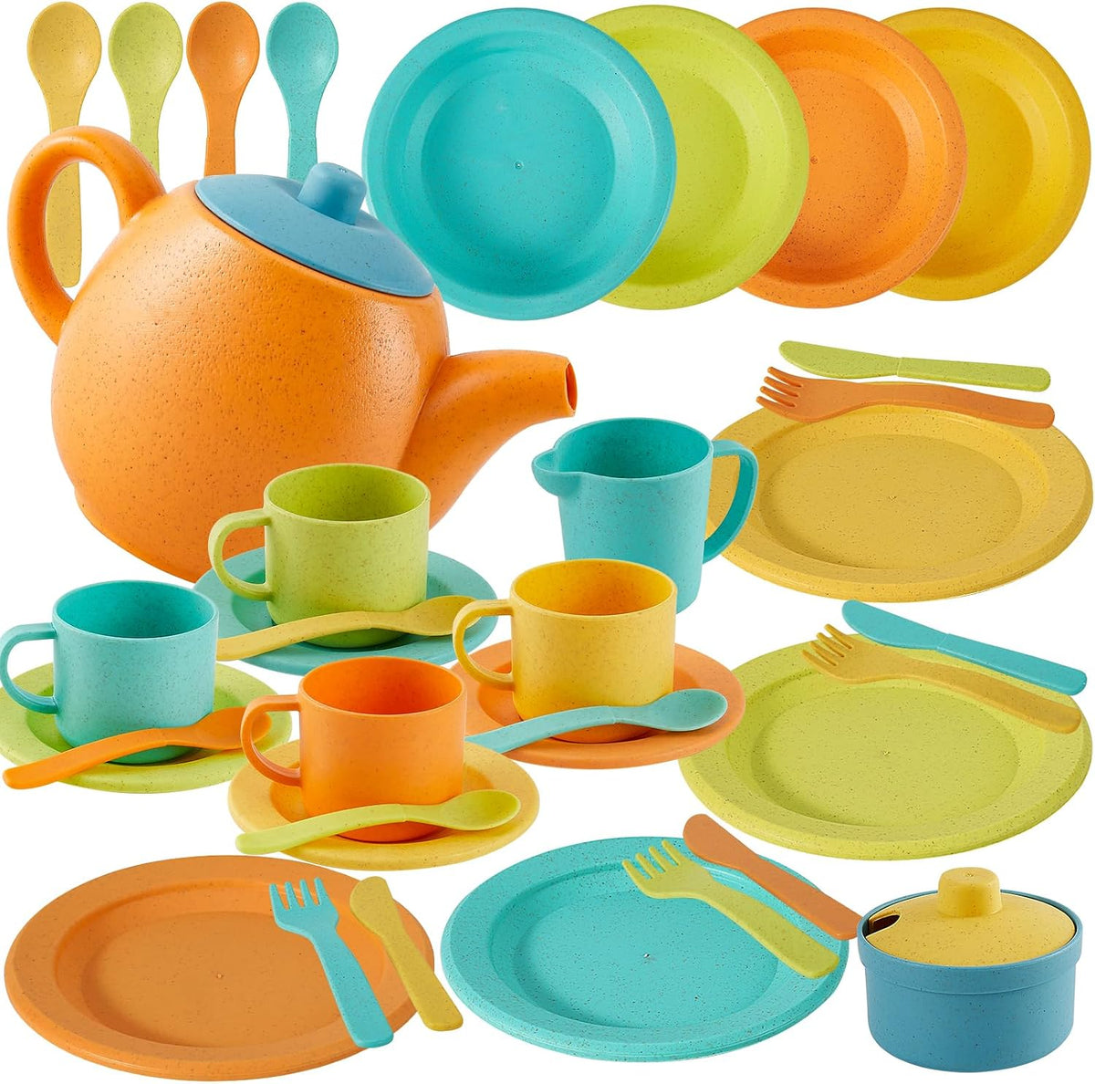 Buyger Kids Kitchen Accessories and Tea Set Play Dishes for Kids - Kitchen Toy