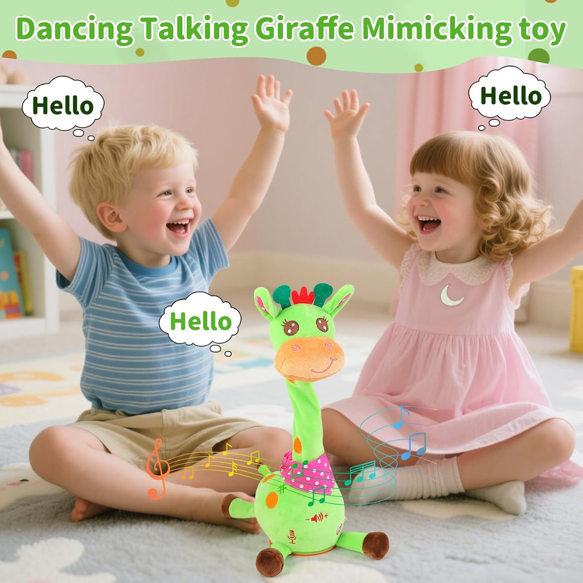 Emoin Adjustable Volume Control Dancing Cactus Toy Talking Cactus Toy - Talking giraffe toy - image 3