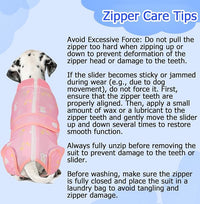 Lukovee Recovery Suit for Dogs, Zipper On Recovery Suit for Female Male Dog, Onesie Abdominal Wounds Cone E-Collar Alternative Prevent Licking Spay Recovery Suit (Medium, A-Pink)