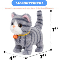 Hopearl Walking Gray Tabby Cat Interactive Electronic Pet Plush Kitty - Cat-Gray - image 3