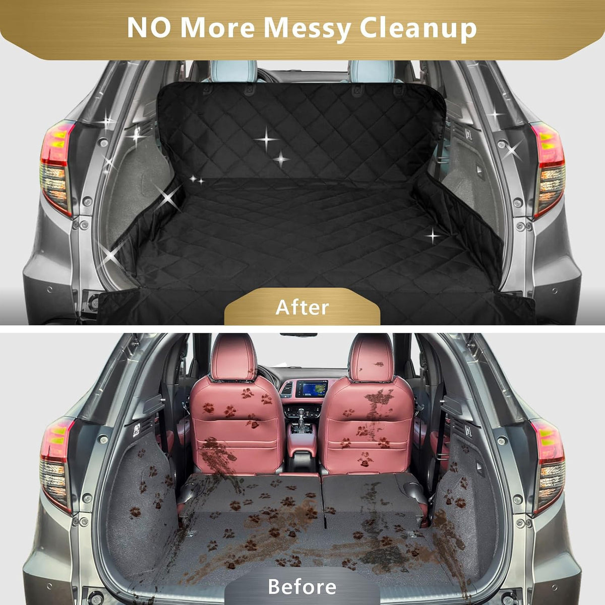 SUV Cargo Liner for Dogs - Trunk Cover with Side Walls for Compact SUV – Essentials for Dogs - Black, No Side Flaps / Large (No Flaps) 90" - image 3