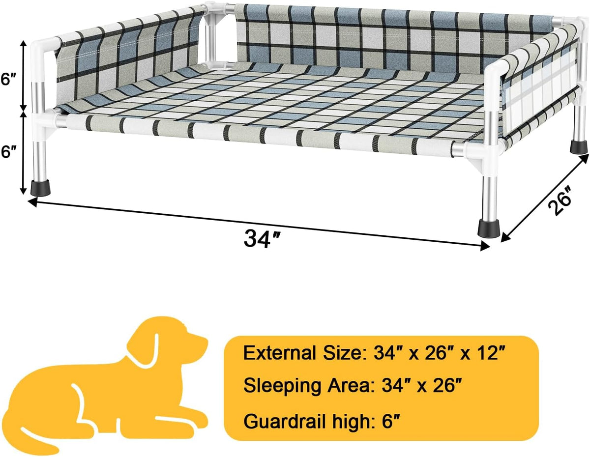 Elevated Dog Bed with with Guardrail - 34'' x 26'' x 12'' - image 4
