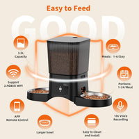 HoneyGuaridan Automatic Cat Feeder for 2 Cats - S25D - image 4