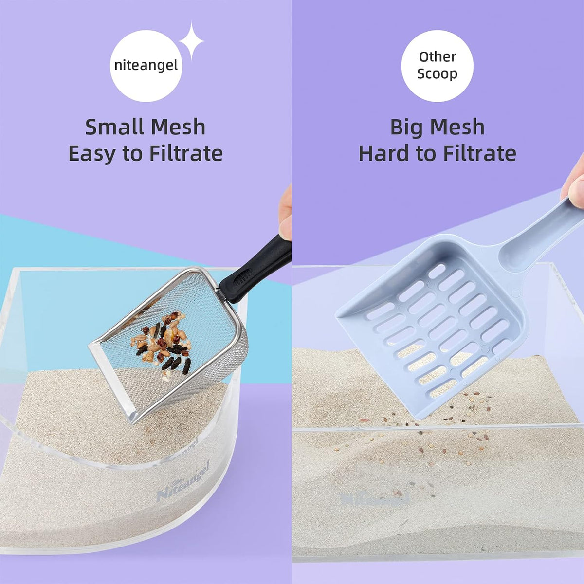 Niteangel Hamster Sand Bath Scoop: Can Removes Clump Waste Keeps - image 3