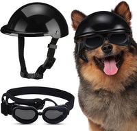 Frienda Dog Helmet and Goggles - M / Black