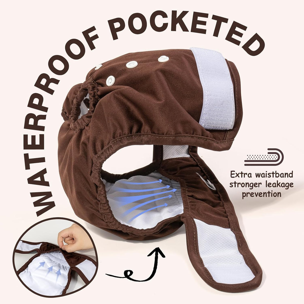 Pet Soft Washable Female Diapers Female Dog Diapers - Deep Set / X-Small:7.5''-10'' - image 4
