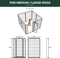 FXW Homeplus Unleashed Indoor Dog Playpen - Stress-Free and Safe Play, Heavy Duty 45 Inch 8 Wire Panels Dog Pen for Large Dogs, Black│Patented