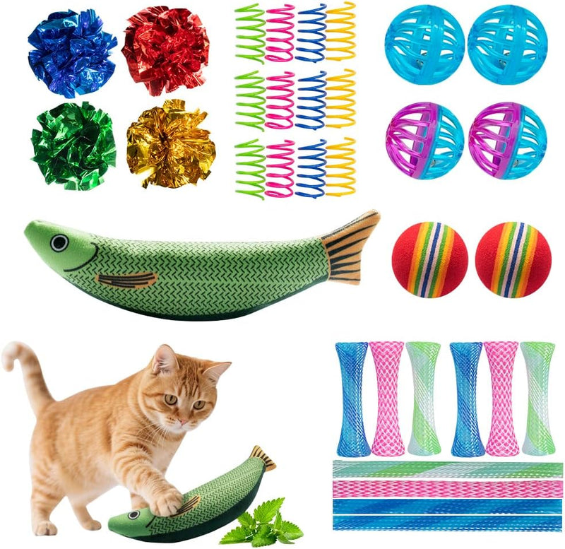 33-Pack Cat Toys for Indoor Cats & Kittens, Interactive Cat Toy – Essentials for Cats