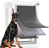 3-Flap Never Rust Extra Large Dog Door for Doors with Sliding Lock - X-Large / For Wall