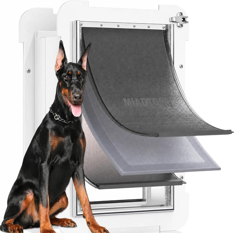 3-Flap Never Rust Extra Large Dog Door for Doors with Sliding Lock - X-Large / For Wall