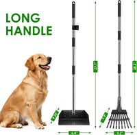Pooper Scooper, Long Handle Dog Poop Scooper for Medium Small Dogs – Essentials for Dogs - Silver / Medium - image 3