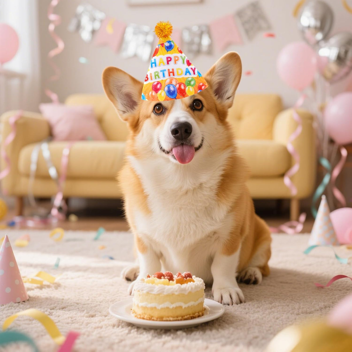 6PCS Dog Birthday Party Hats Felt for Small Medium Dogs Paw Bone – Essentials for Dogs - Birthday Hat / Large - image 3