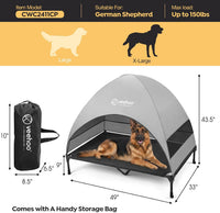 Veehoo Outdoor Dog Bed with Canopy - Black / 49.0"L x 33.0"W x 43.5"Th - image 4