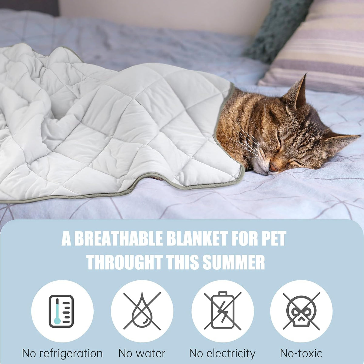Leekalos Dog Cooling Mat, Summer Pet Cooling Pad for Cats & Dogs - Small(22"x28") / Cool Grey - image 4