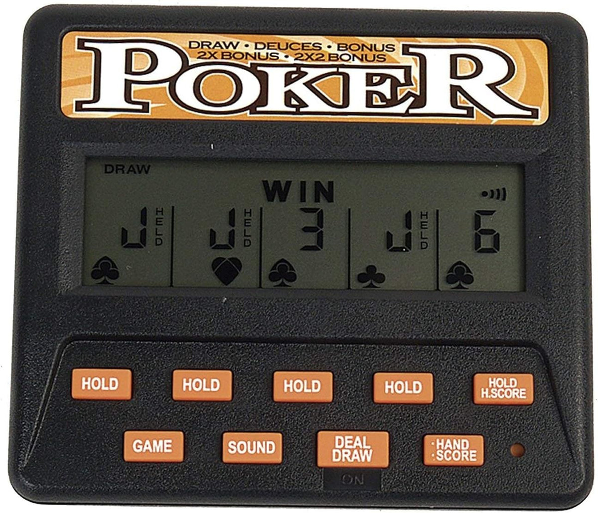 5-in-1 LCD Electronic Handheld Poker Game, Ages 8+ – Fun for Kids & Family
