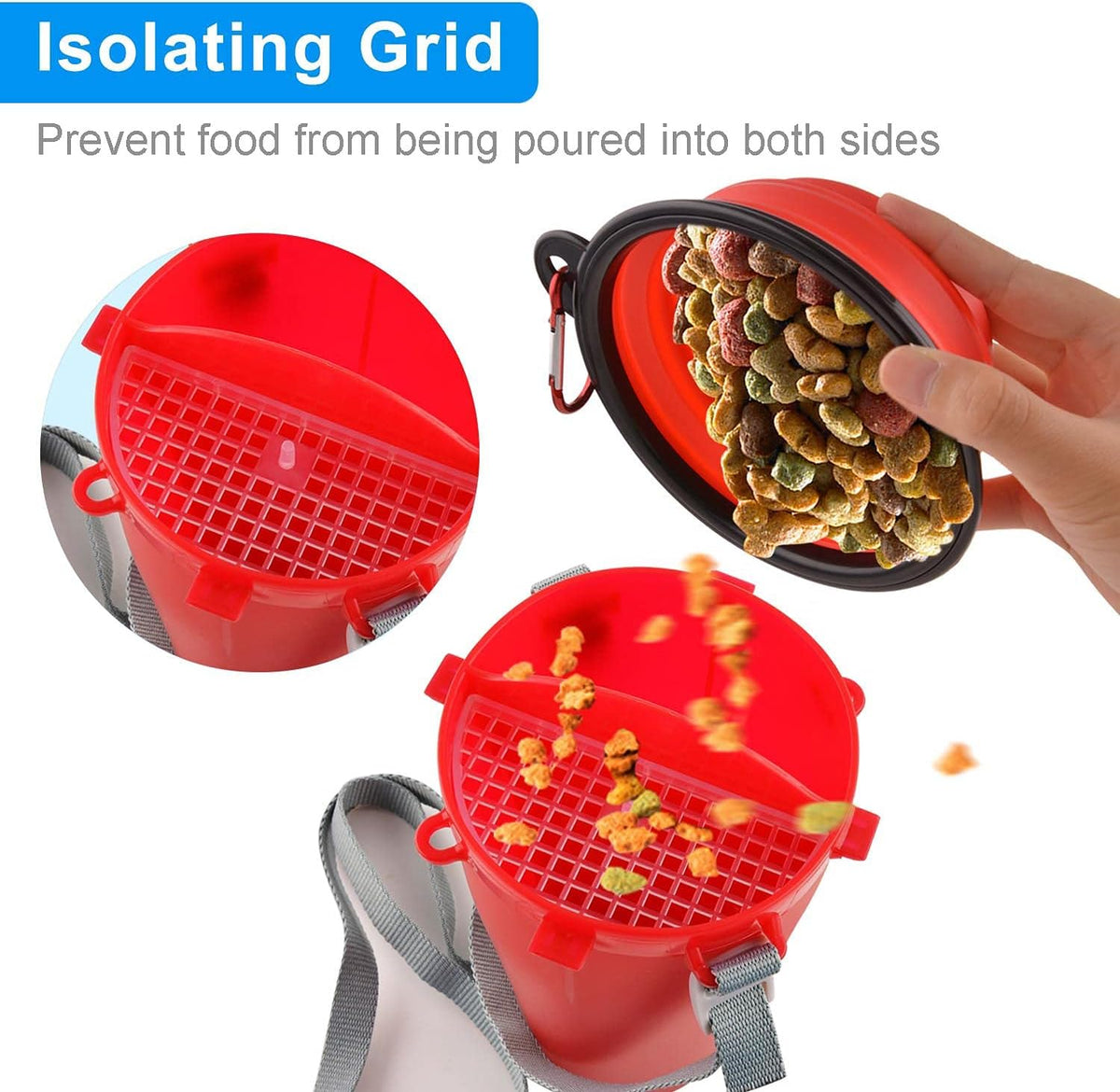 Dog Travel Water Bottle Collapsible Bowls - Red - image 4