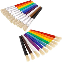 U.S. Art Supply 10-Piece Thick Paint Brush Set - Assorted Hog Bristle - image 3