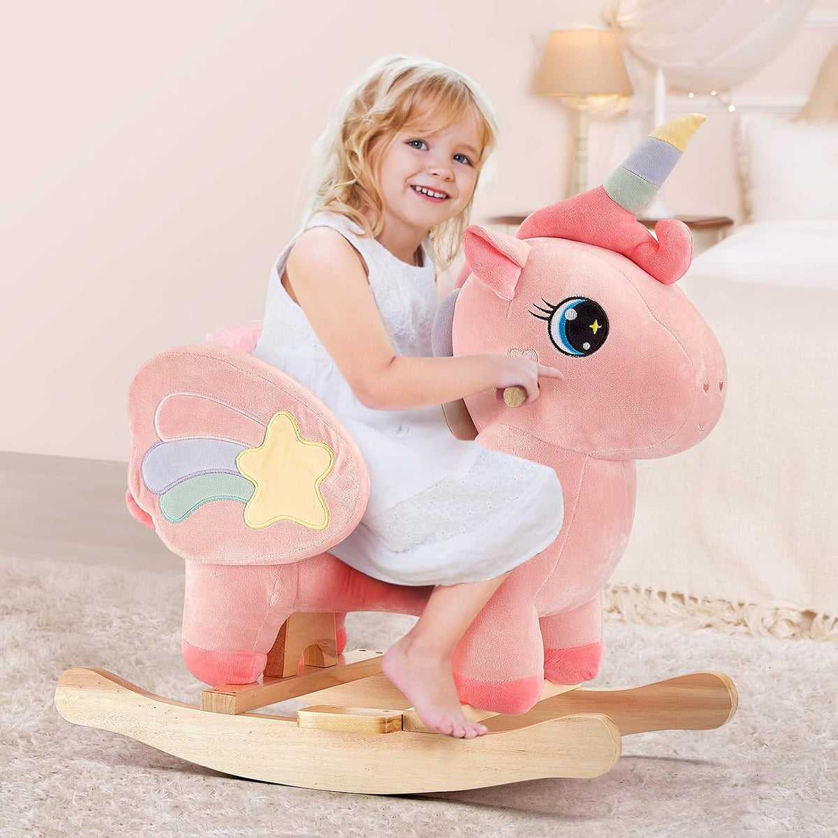 FUNLIO Unicorn Baby Rocking Horse - Beautiful Pink Unicorn - image 2