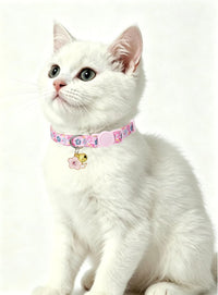 SOLMOONY Cute Cat Collar for Girl Boy - Pink Flowers - image 3