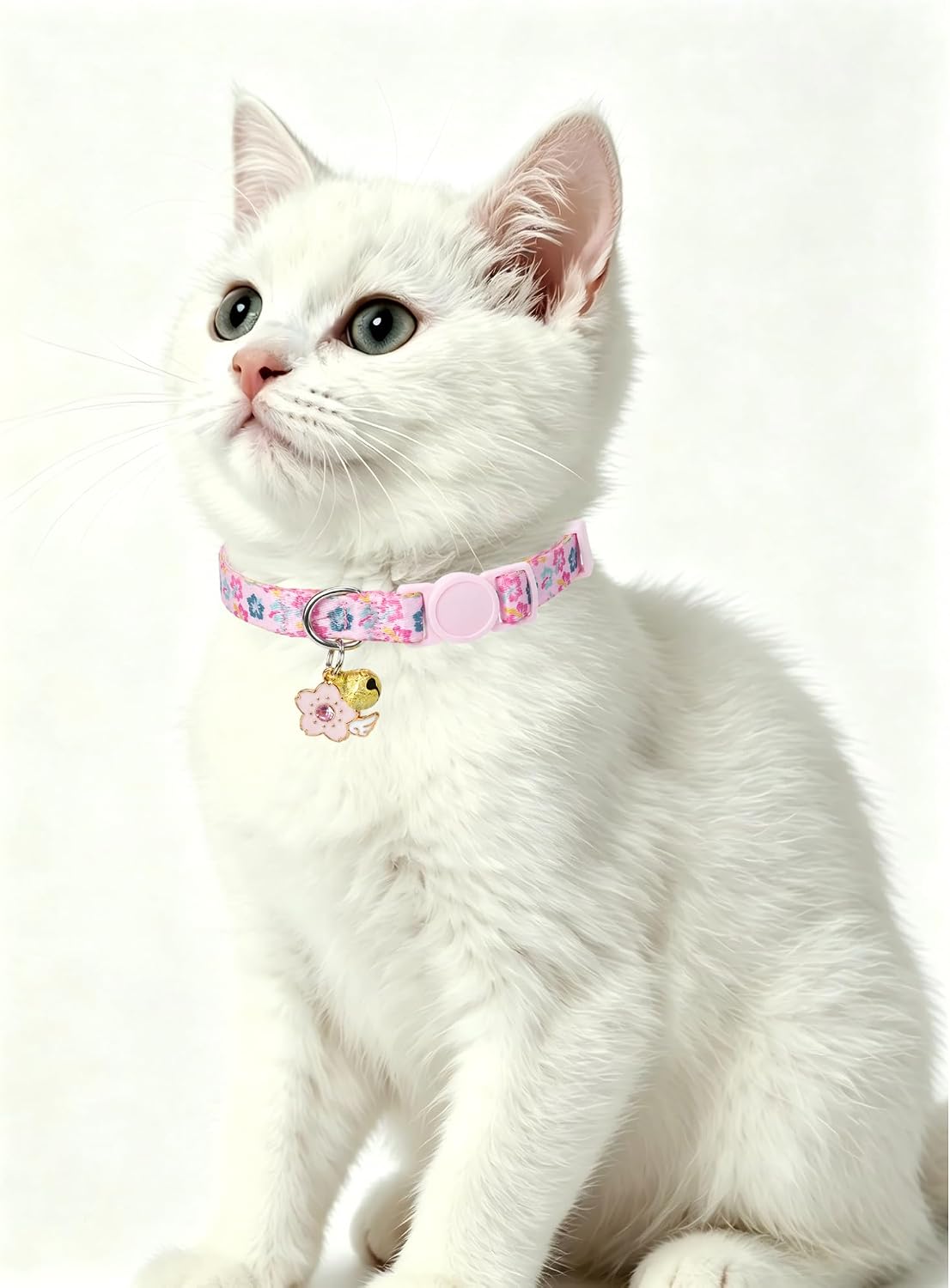 SOLMOONY Cute Cat Collar for Girl Boy - Pink Flowers - image 3