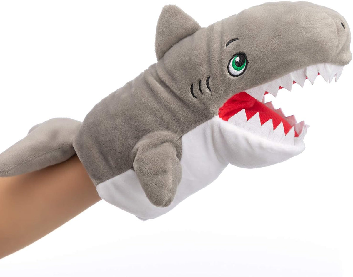 HollyHOME 13 inch plush shark hand puppet with movable mouth - view 6