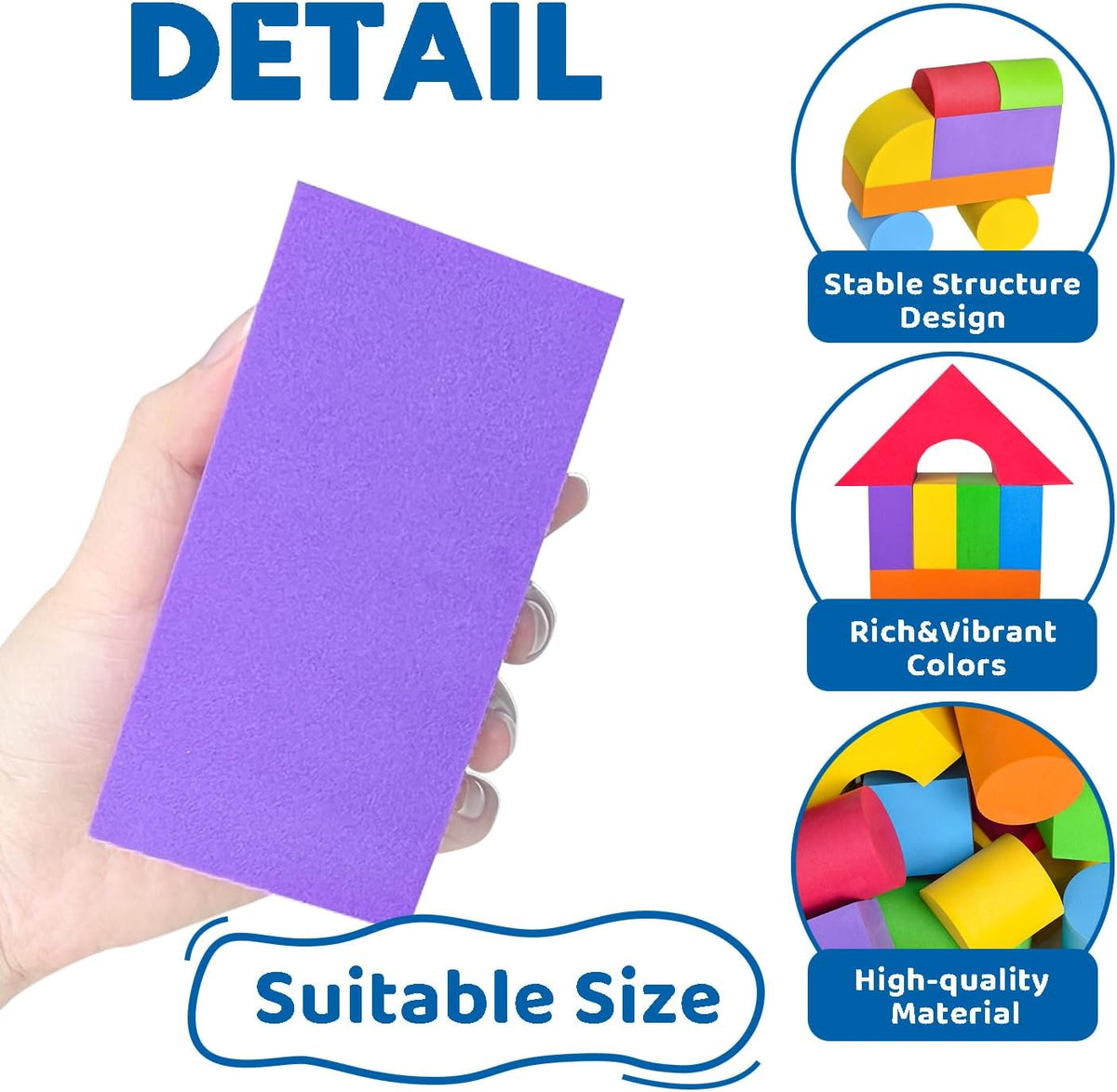 Pairez Toys 36 piece large soft foam stacking blocks for toddlers in six colors - view 5