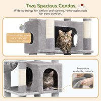 Globlazer 74in Heavy Duty Cat Tree Tower for Indoor Cats Large Adult - Light Gray / 74inch - image 2