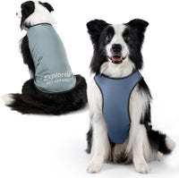 Dog Cooling Vest with Soft Stretchy Sun Protection, XL - Medium (24-35lbs) / Misty Glade+Water Drop