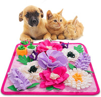 Snuffle Mat for Dogs,Dog Feeding Mat Sniff Mat Interactive Dog Puzzle Mat for Training and Stress - pink