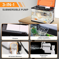 hygger Smart Aquarium Starter Kit, Glass Fish Tank with 24/7 Mode Light, Heater, Water Pump, Filter Media, Auto Feeder,Water Changer, Cleaning Tool, Fishing Net,Timer Automatic Switch (6 Gallon)