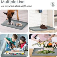 MateeyLife Silicone Waterproof Mat for Dog & Cat Food Mat 19"X12" – Essentials for Dogs - 22''W x 34''L / Bronze - image 3