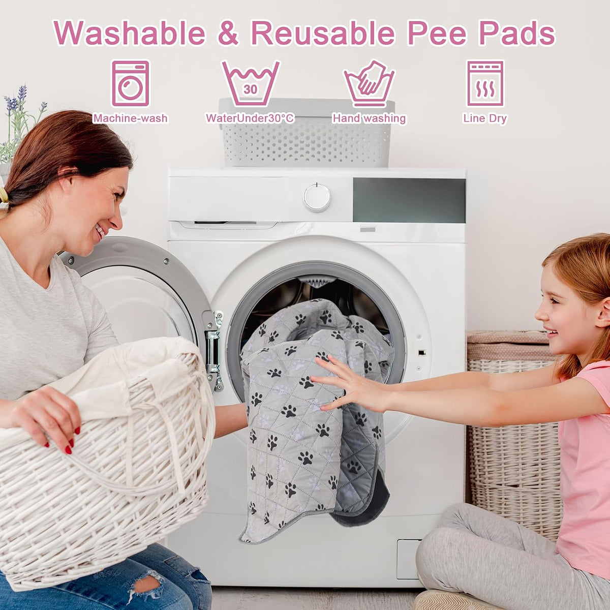 2 Pack 72"x 72" Waterproof Non Slip Wee pad，Reusable Washable Pee - 36x41 Inch (Pack of 2) - image 4