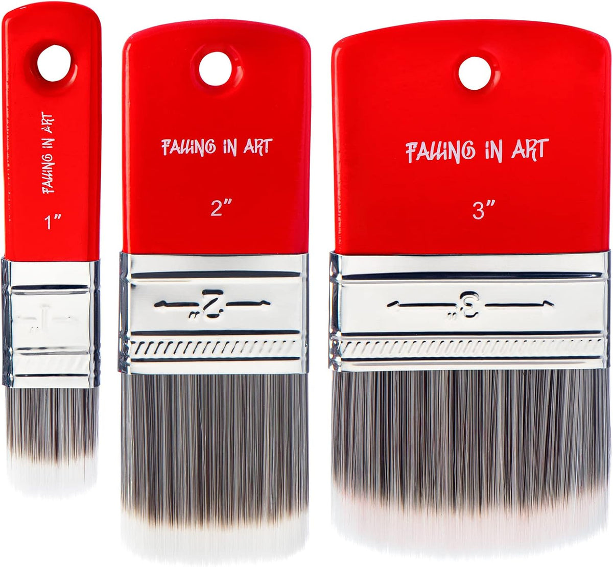 Falling in Art large 8 inch flat paddle paint brush with stainless steel ferrule - view 7