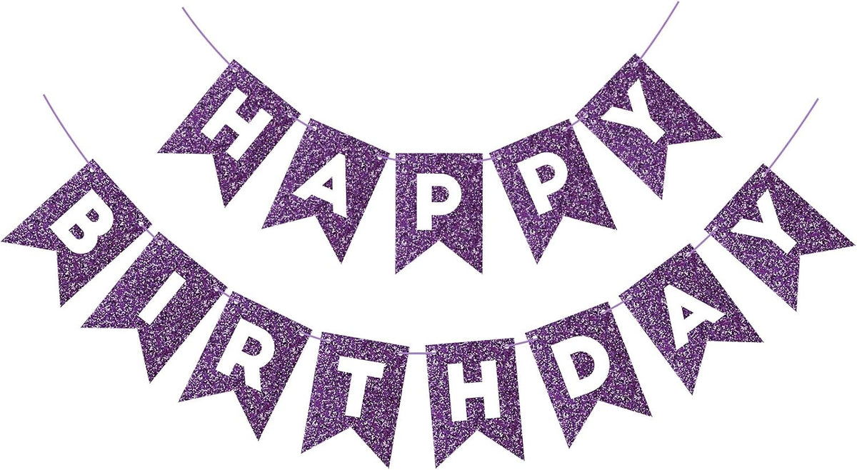 Orange Happy Birthday Banner Birthday Sign for Backdrop Happy - Purple