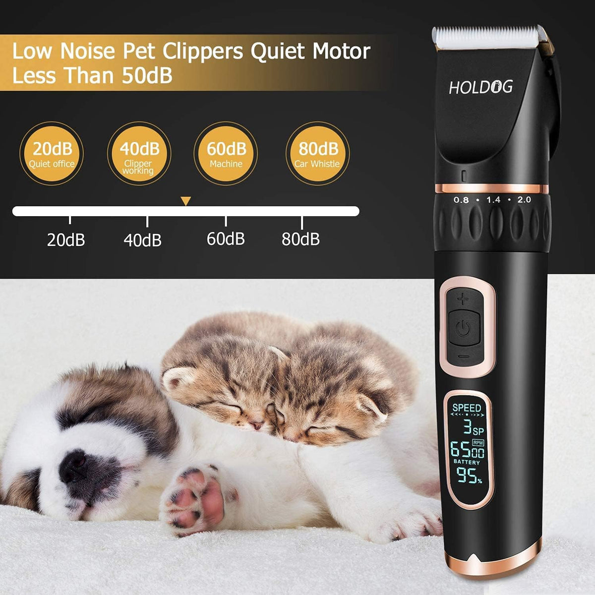 Dog Clippers Professional Heavy Duty Grooming Clipper 3-Speed - Black - image 4
