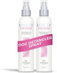 BioSilk for Dogs Silk Therapy Detangling and Shine Spray - 8 Fl Oz (Pack of 2)