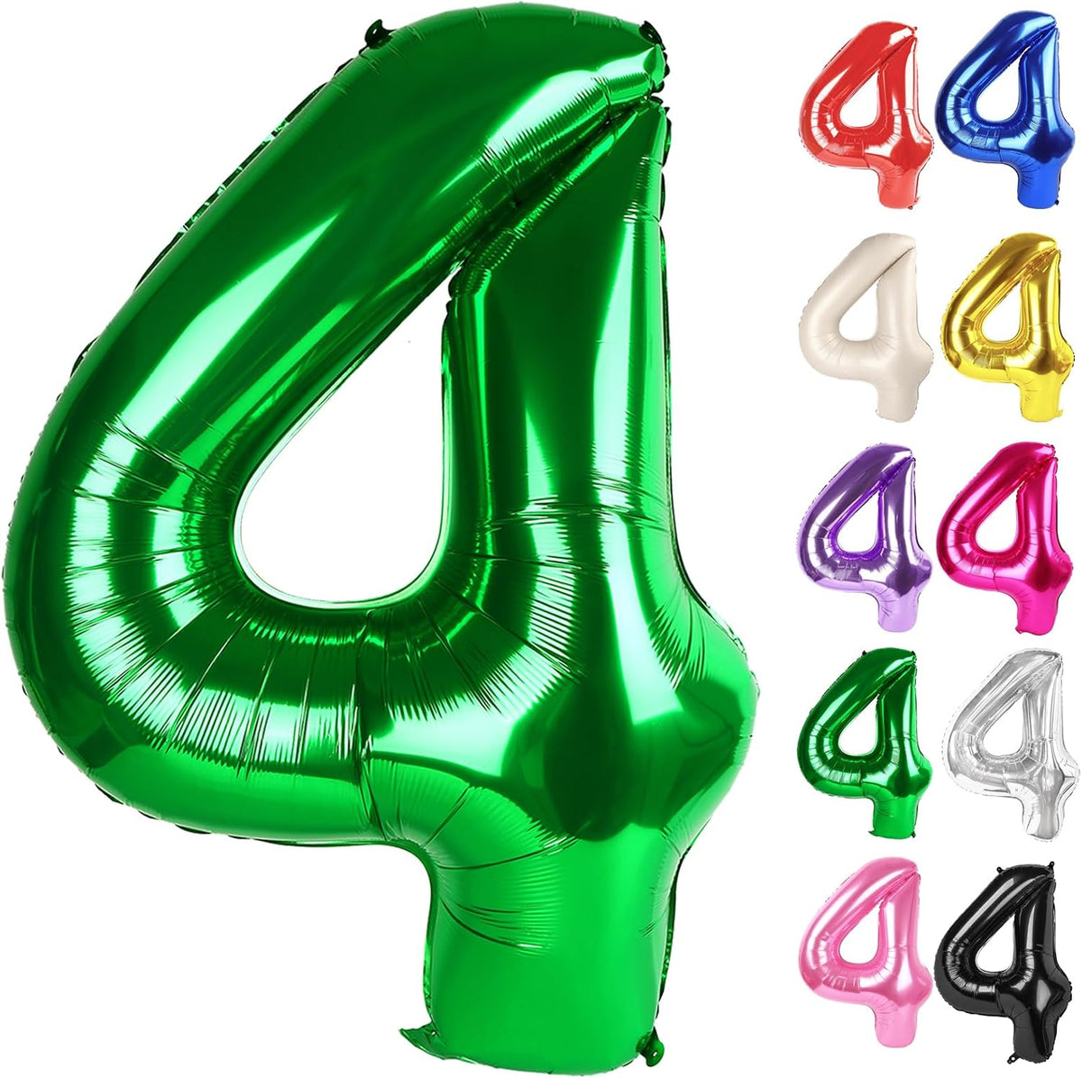 Blue Number 3 Balloon 40 Inch, 3 Balloon Number - Green / Number 4