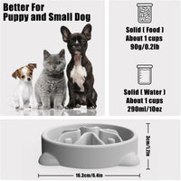 Slow Feeder Dog Bowls Small Breed - Gray / 1 Cup - image 2