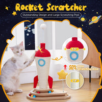 PETEPELA Mushroom Cat Scratching Post for Kittens & Small Cats - Rocket Red / 24.8" - image 3