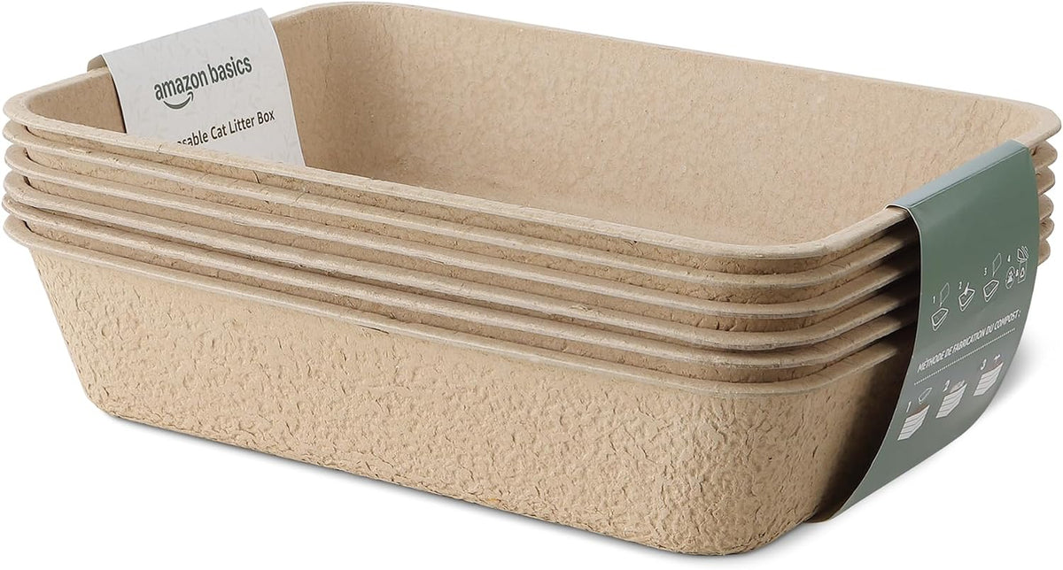 Amazon Basics Disposable Cat Litter Box, Travel & Home