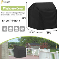 Iceberg Elf black waterproof outdoor playhouse cover with drawstring hem - view 14
