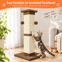 SOCATER Cat Scratching Post 33 Inch, Beige – Essentials for Cats - Brown - image 3
